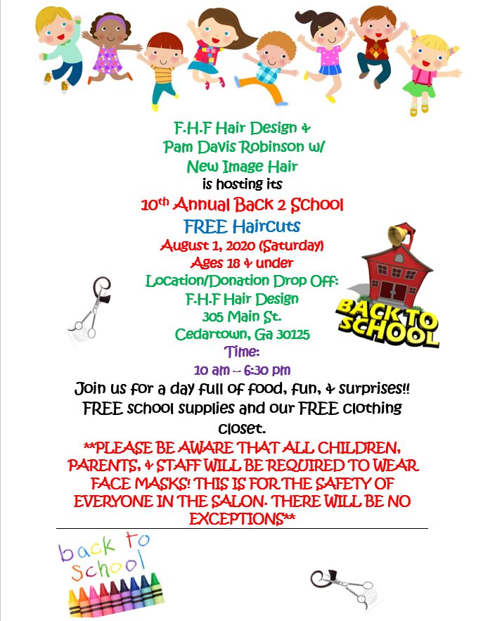 Free haircut day at f.h.f. hair design