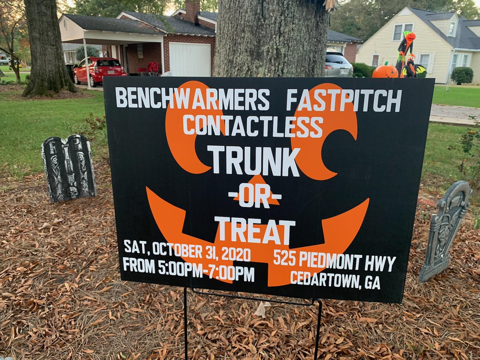 Benchwarmers trunk or treat 2020