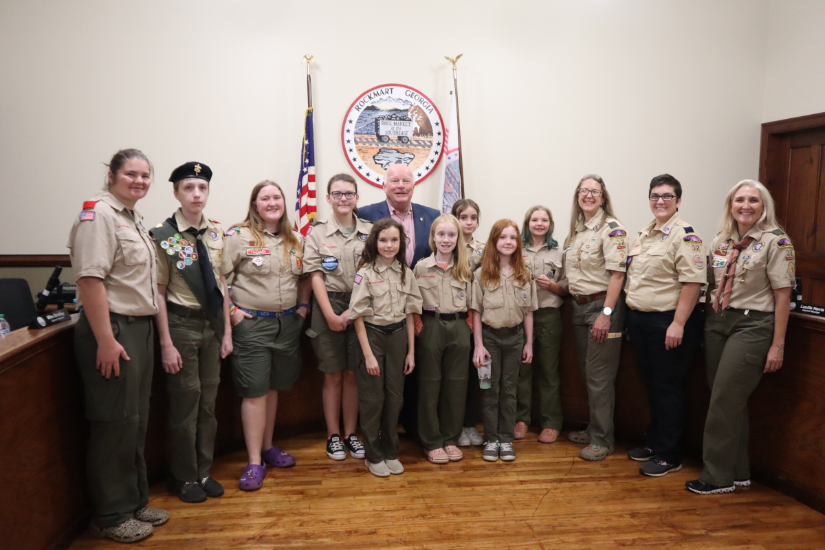 Troop 23 visits rockmart city council