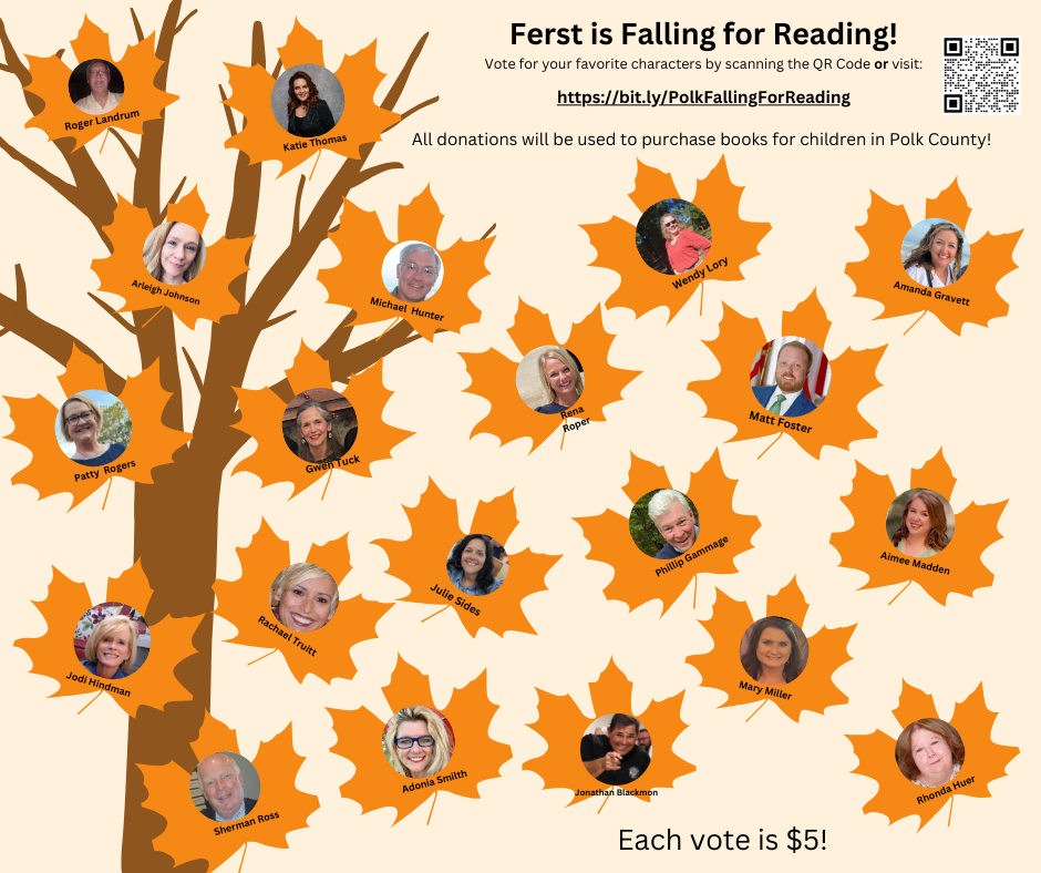 Polk(ga) ferst is falling for reading!