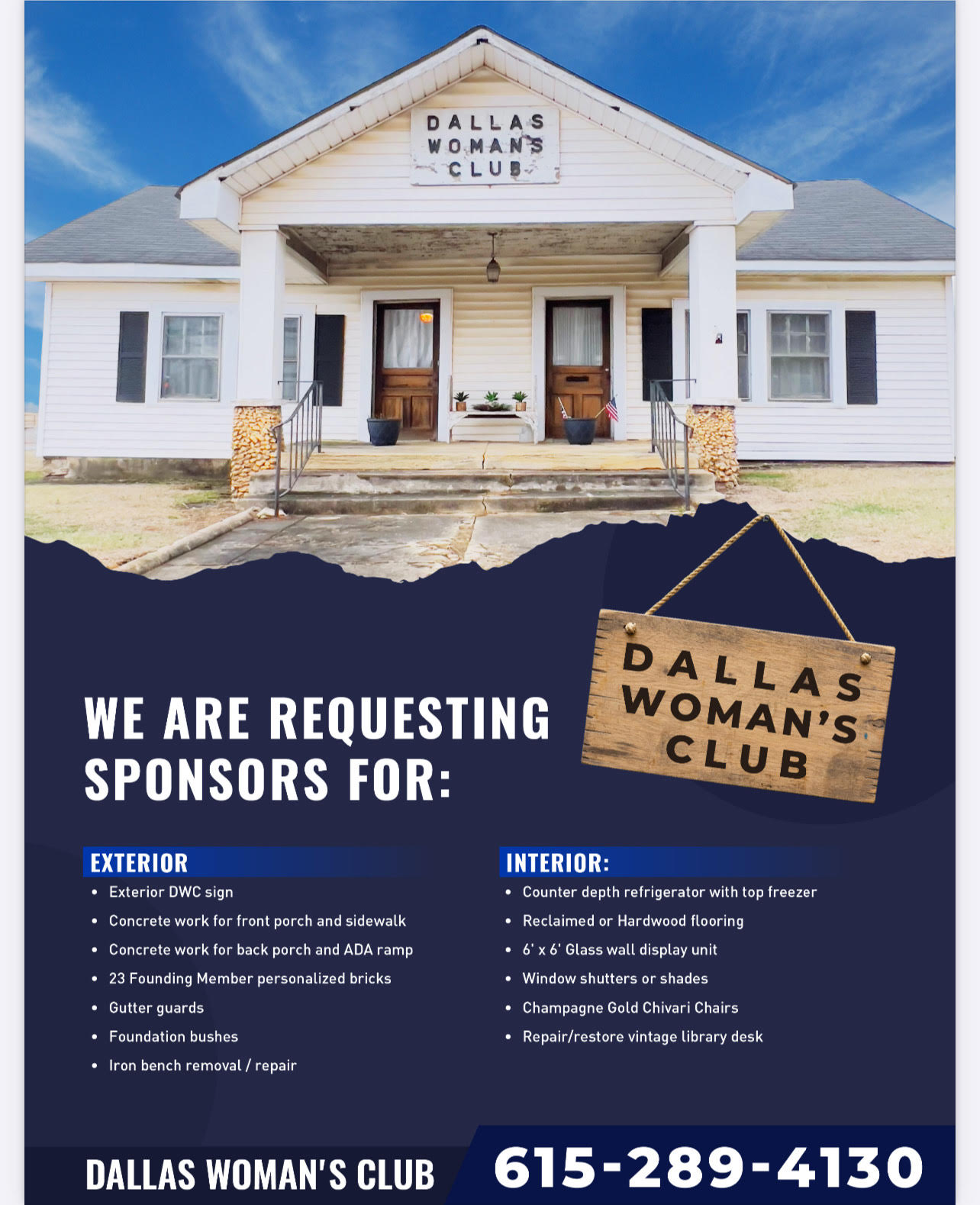 Dallas Women’s Club seeks sponsors for help with clubhouse restoration